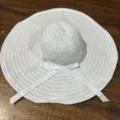 Chapeau de soleil pliable à large bord de 15 cm pour femme, chapeau de plage anti-UV été. - Blanc