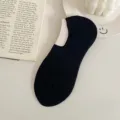 Calzini invisibili da uomo neri in tinta unita, scarponcini traspiranti in cotone pettinato. - Taglia unica / Nero