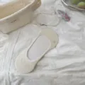 Calzini invisibili taglio basso beige da donna sottili traspiranti antiscivolo calze. - Bianco Crema