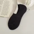 Chaussettes invisibles noires respirantes pour hommes coton peigné antidérapantes courtes. - Taille unique / Bleu Marine