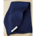 Cozy navy blue chunky knit winter scarf for women, soft and short warm neck warmer. - Navy Blue