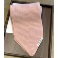 Pink ribbed knit winter scarf short soft warm cozy casual daily wear fashion accessory - Pink