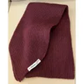 Burgundy knitted short scarf winter warm neck guard soft cozy chunky knit variant style - Angola Red