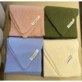 Cute winter knit scarf variant, soft warm woolen neck warmer in multiple solid colors for daily wear. - Fruit Green
