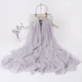 Lightweight lavender long scarf for women, elegant spring and autumn fashion neck accessory. - Gray