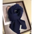 Knit winter short scarf cozy navy blue ribbed neck warmer daily fashion accessories - Black & Dark Coffee