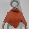 Orange knitted turtleneck fake collar winter warm scarf dickey for women daily wear - Solid Color Pullover - Caramel