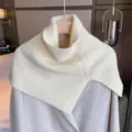 Vrouwen winter gebreide col nep kraag warme afneembare trui nek bescherming stijl - Effen coljaal - wit