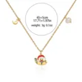 Weihnachten Schneemann Anhänger Halskette mit Perle und Mond Charm, goldene Schmuckgeschenk. - Weihnachtsmann Halskette / Gold