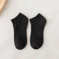 Calzini alla caviglia neri tinta unita da donna, calzini corti traspiranti per la primavera estate. - Taglia unica / Fantasmini Neri