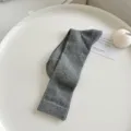 Calze a coste grigie a metà altezza da donna, comode calze casual in cotone pettinato. - Taglia unica / Grigio scuro