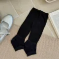 Chaussettes de mollet mi-pied noires à rayures, style coréen superposé polyvalent. - Noir