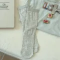 Donne calzini grigi a rete traspiranti cavi estivi vintage calzini casual morbidi giornalieri. - Grigio chiaro