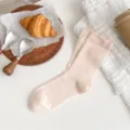 Damen einfarbige mittelhohe dünne atmungsaktive Socken, lässige süße Stil Strümpfe. - Einheitsgröße / Hellrosa