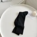 Chaussettes mi-hautes noires pour femmes style minimaliste coton doux vetement courant confort - Taille unique / Noir