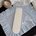 Chaussettes transparentes à volants et pois pour femmes, chaussettes d'été respirantes. - K2-1215 blanc crème