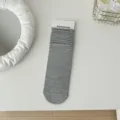 Grey slouch socks for women, mid-calf length solid color knit hosiery for daily casual wear. - Light Gray