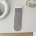 Grey slouch socks for women, soft cotton mid-calf casual hosiery with neat packaging tag. - Light Purple
