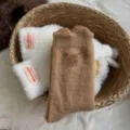 Cute Capybara Australian wool mid-tube socks warm winter cartoon embroidered cozy women socks - Brown Capybara