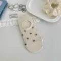 Calze invisibili in rete con fiocco, stile coreano carino, fantasmini beige estivi. - Rete - beige avena