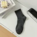 Dunkelgraue Herren-Crew-Socken, einfarbige Rippstrumpf-Baumwollsocken für den Alltag. - Einheitsgröße / Dunkelgrau