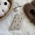 Calzini invernali caldi da donna a maglia pois graziosi fiocco lana spessa accoglienti - Beige