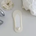 Calzini invisibili beige a collo basso, calzini estivi in cotone sottile traspirante - Bianco Crema