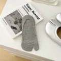 Cotton two-toe invisible low-cut socks variant shoe display neutral style minimalist. - One Size / Gray Two-Toe Socks