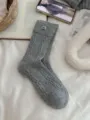 Calzini in lana grigia da donna, calze invernali spesse e calde stile coreano accoglienti. - Grigio chiaro