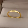 Titanium steel ring with angel number 666, minimalist gold electroplated stainless steel band. - Angel Number 666 (JZ03-L8-15)