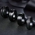 Mannen zwart roestvrij staal ring set draaibaar decompressie mode sieraden accessoires - Maat 7 / 4-delige Ringenset (Shuoha) / Set van 4 / Zwart