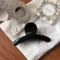 Pince à cheveux noire minimaliste accessoire élégant style français pour un usage quotidien. - Papillon Petite (cszj22-0078) / Noir Brillant