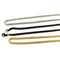 Stainless steel wheat chain necklace in silver black gold colors, durable metal jewelry for daily wear - Dragon Bone Chain / Silver
