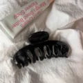 Large black hair claw clip, 12cm hollow shark clip for thick hair, elegant daily hair accessory - Round Head Dragon Bone / Large Style / Bright Black