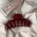 Burgundy hair claw clip large hollow shark clip minimalist hair accessory for women styling - Round Head Dragon Bone / Large Style / Ancorra Red