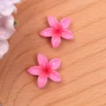 Pink resin plumeria five-petal flower DIY accessories for earrings, hair clips and crafts. - Rose Red