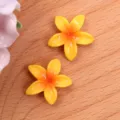 dijes de resina de flor de plumeria cabujones de bricolaje para aretes horquillas accesorios zapatos - Amarillo