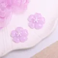 Resin flower charms for DIY hair accessories, glossy purple five-petal floral patch detail. - Cherry Blossom