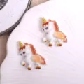 Colgantes unicornio resina espaldas planas DIY decoraciones funda telefono accesorios pegaso - Café