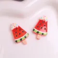 Bonitos cabujones de resina de helado de sandía accesorios DIY para fundas de teléfono. - Polo de sandía, 1 unidad