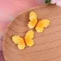 Colgantes de mariposa amarilla de resina, accesorios brillantes para funda DIY, manualidades. - Amarillo