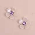 Parche artesanal DIY de diamantes de imitación de perlas de cinco pétalos - Púrpura