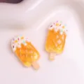 Detalle de dije de helado de resina, accesorios DIY bonitos para funda de teléfono y pinzas. - Polo de piña, 1 unidad