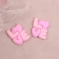 Brillante letra de amor de resina DIY horquilla decoracion para funda de movil - Rosa Claro Una Pieza