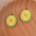 Amuletos de resina rodaja de durian para funda de teléfono accesorio artesanal detalle - Durián