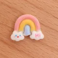 Resin rainbow cloud charm detail, cute DIY cabochon for phone case hair clip decoration. - Rainbow