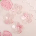 Accesorios de joyería DIY de acetato de flores de cinco pétalos rosados, dijes brillantes y lindos. - Rosa transparente