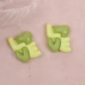 Glossy green heart resin DIY charm detail, perfect for phone cases, hair clips and handmade crafts. - Green