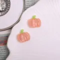 Bonitos dijes de calabaza de resina rosa plana para manualidades DIY, fundas de móvil y accesorios. - Pieza de Calabaza
