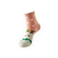 Christmas reindeer mid-calf socks for women, cute cartoon winter holiday cotton hosiery. - Size 35-40 / Pink